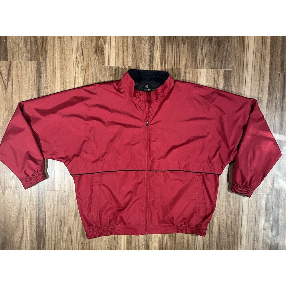 NIKE Clima Fit Vtg Y2K Jacket Zip Windbreaker Lightweight 2000s Red Mens XXL